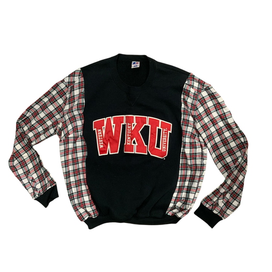 Upcycled OOAK WKU Western Kentucky University Crewneck Sweatshirt