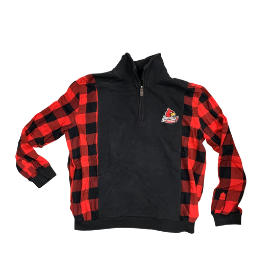 Upcycled OOAK Louisville Cardinals 1/4 zip sweatshirt