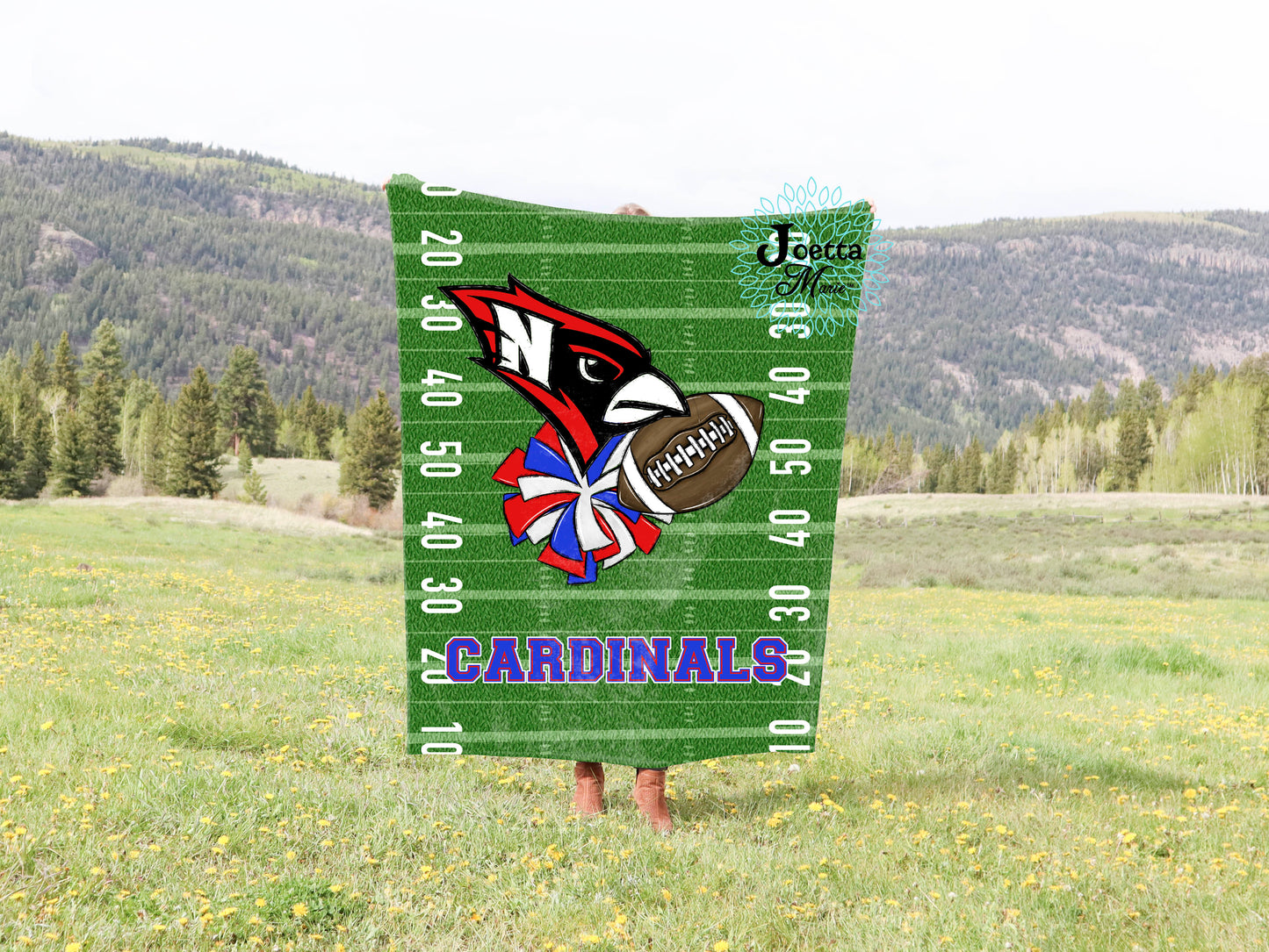 Cardinals Cheer Football Velveteen Blanket