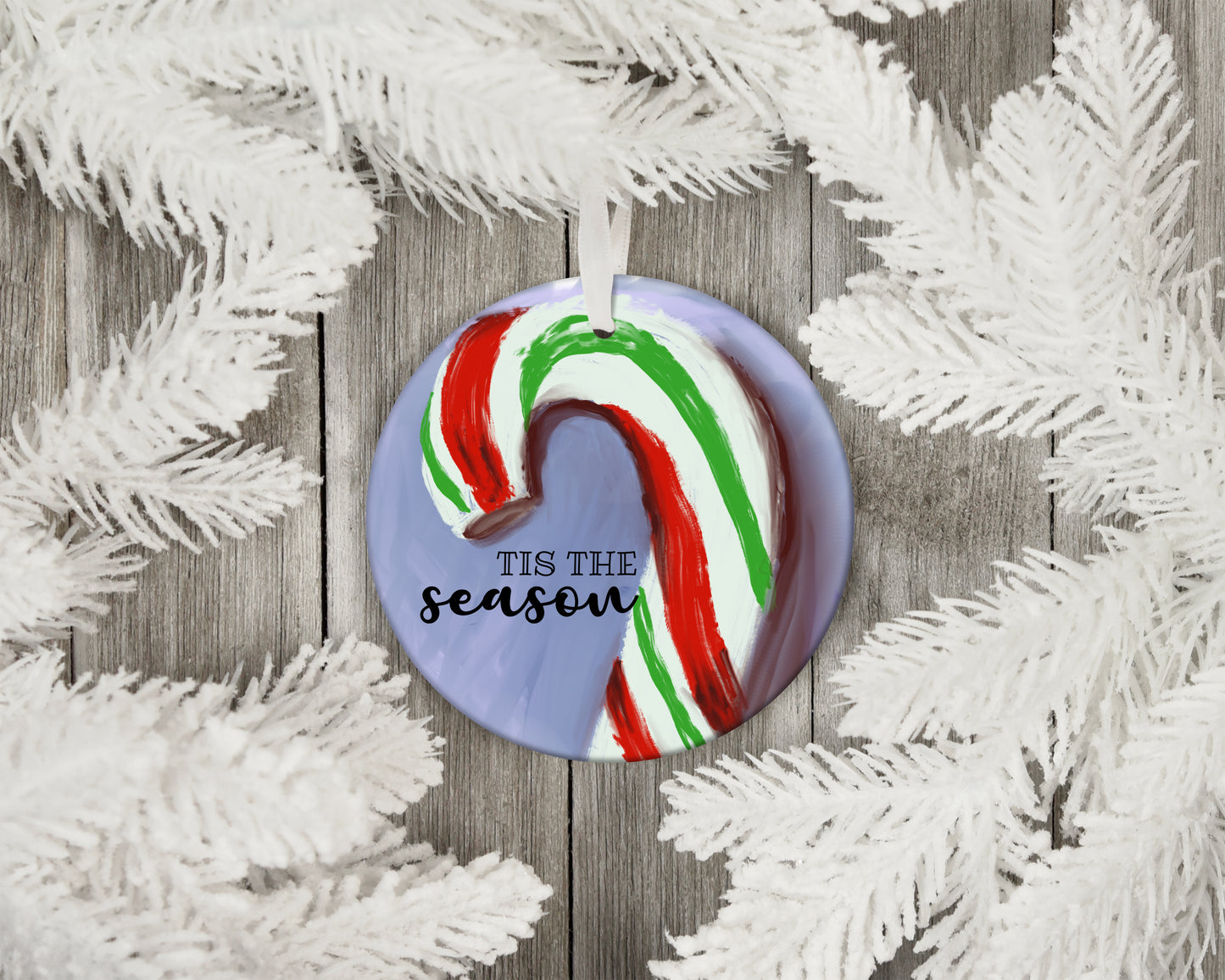 4” Merry ‘Tis the season candy cane