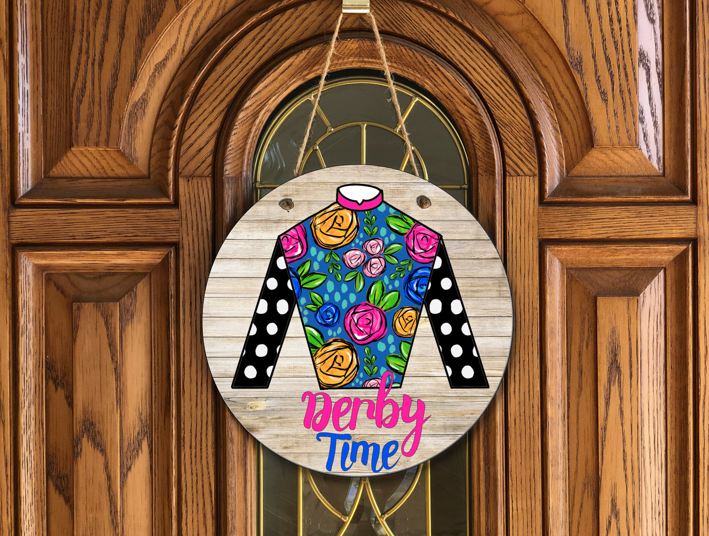 Derby Time Circle Door Hanger