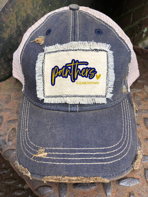 Panthers Elizabethtown Heart Distressed Hat