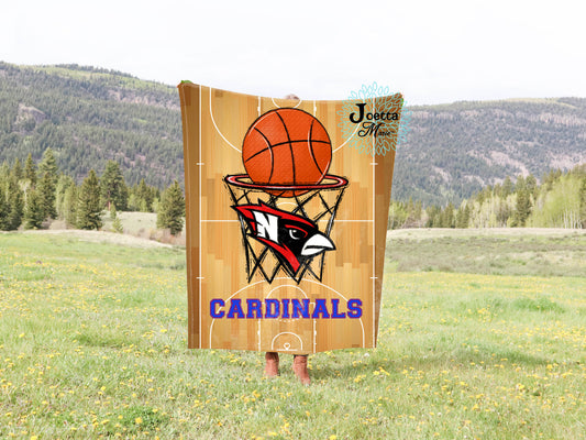 Cardinals Basketball Velveteen Blanket