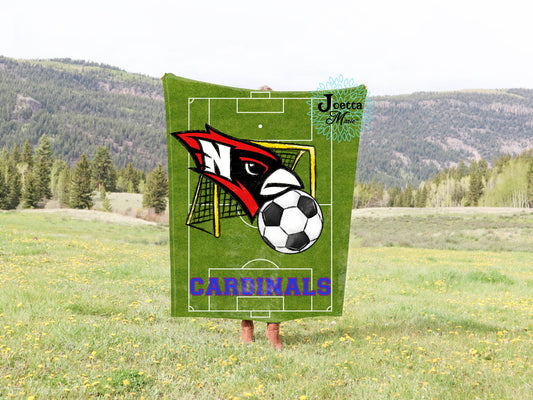 Cardinals Soccer Velveteen Blanket