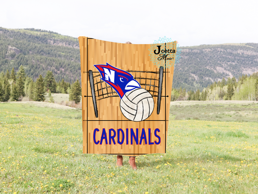 Cardinals Volleyballl Velveteen Blanket