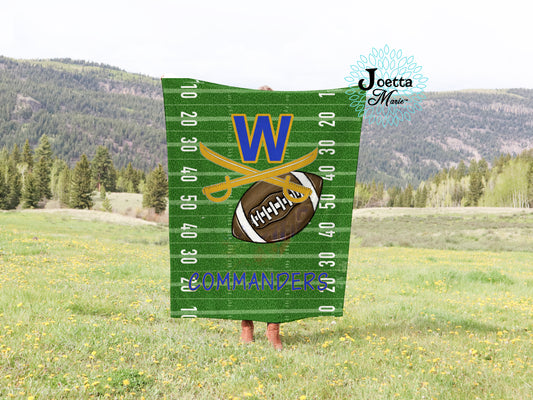 Commanders Football Velveteen Blanket