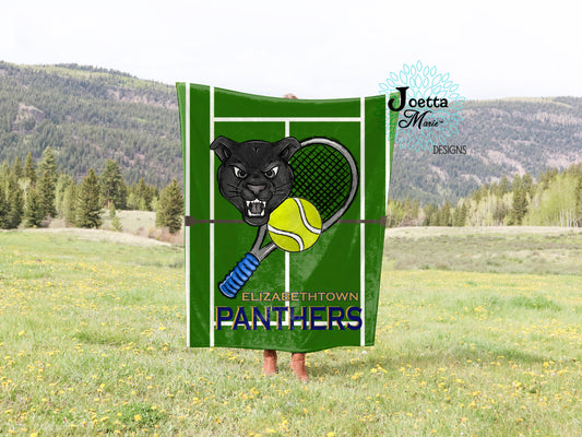 Elizabethtown Panthers Tennis Velveteen Blanket