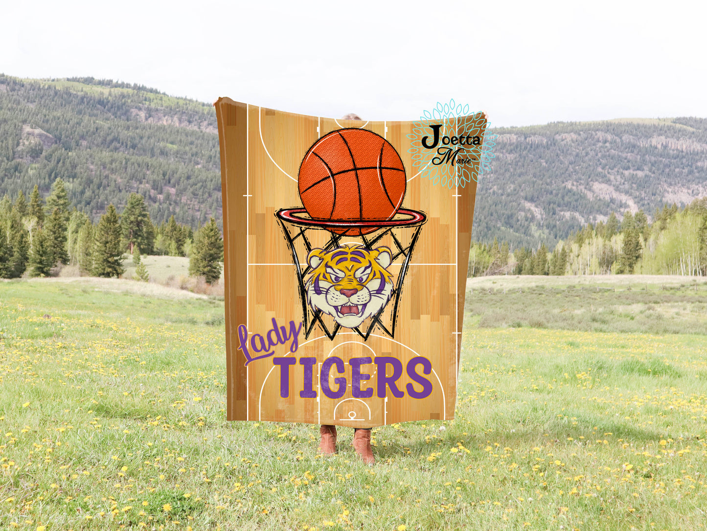 Lady Tigers Basketball Velveteen Blanket