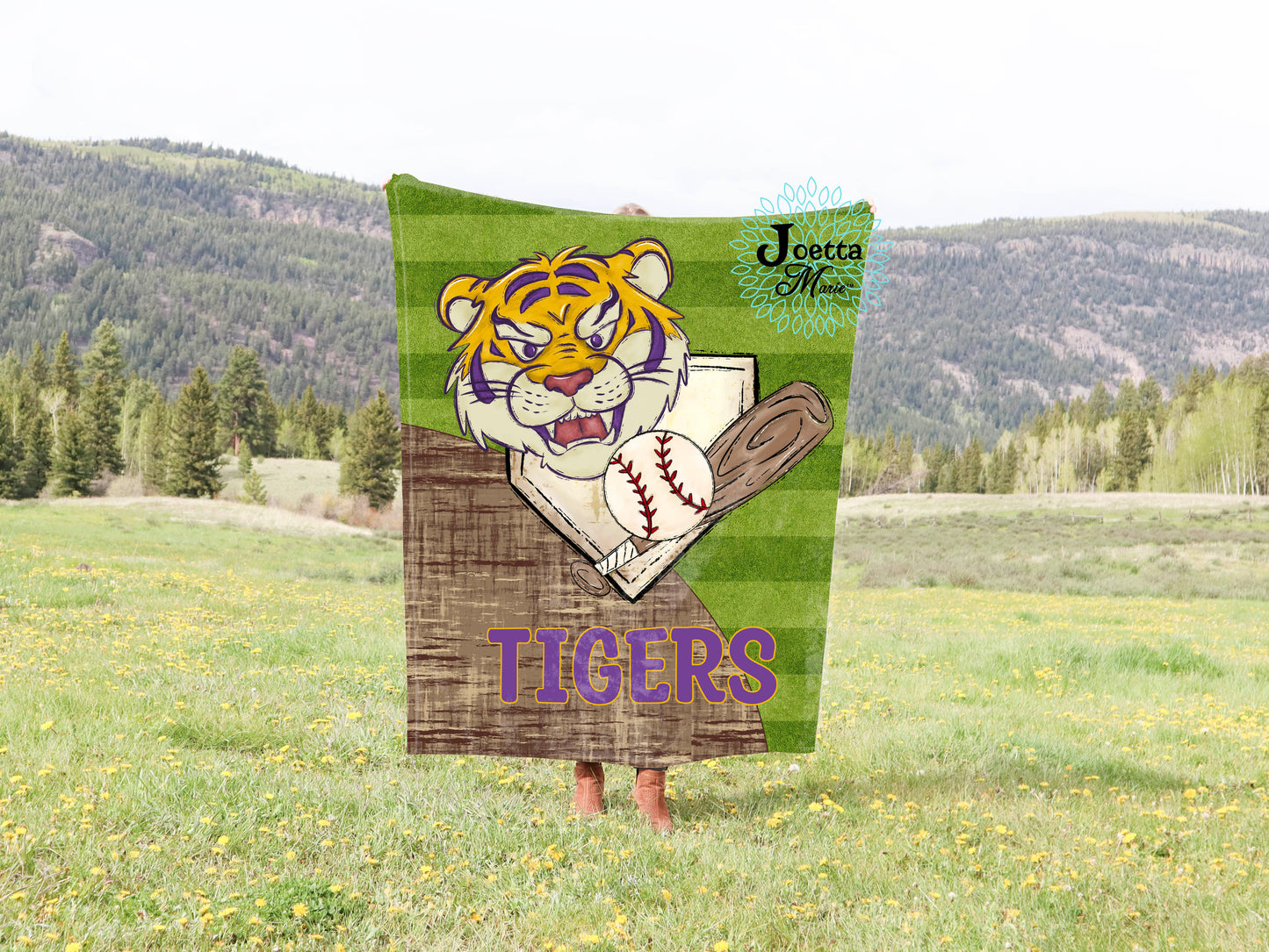 Tigers Baseball Velveteen Blanket