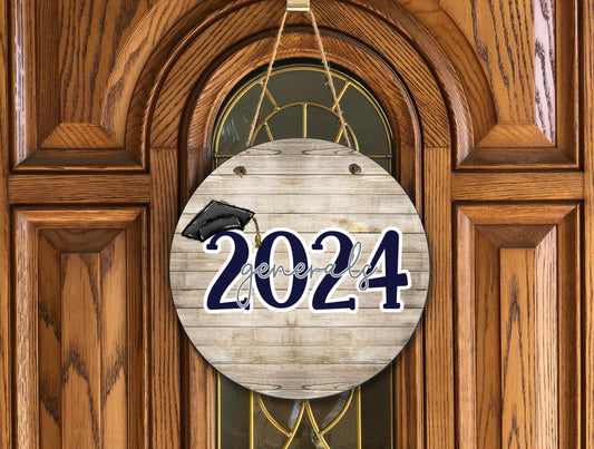 2024 Generals grad circle wooden door hanger
