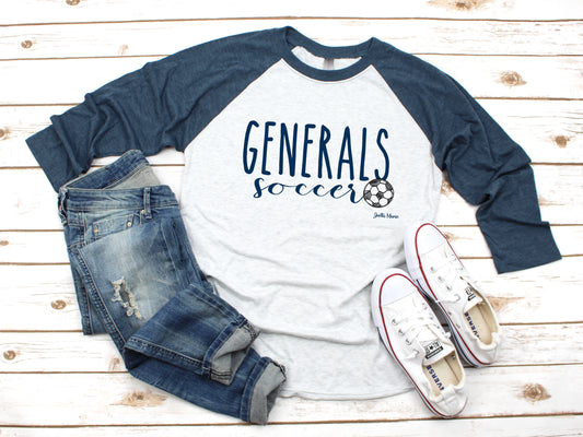 Generals soccer 3/4 raglan