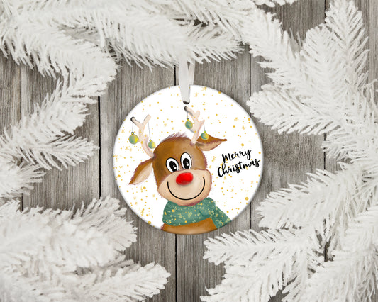 4” Merry Christmas Reindeer