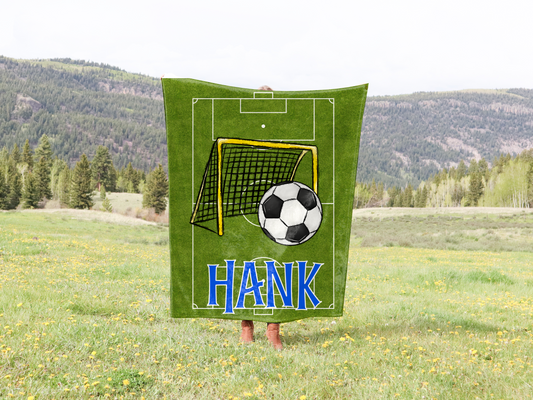 Personalized Soccer Velveteen Blanket