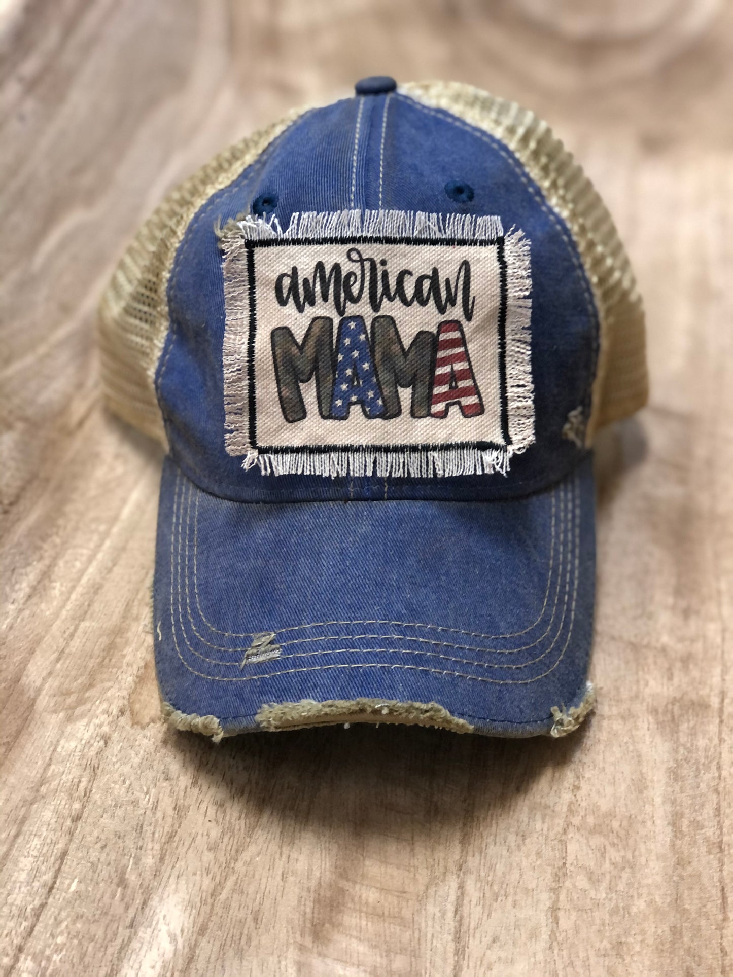 American Mama distressed hat