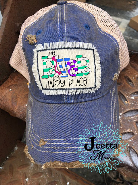 The river is my happy place hat
