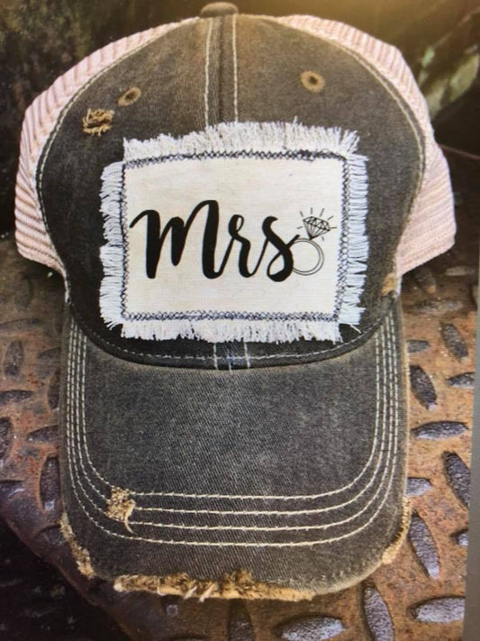 Mrs. Distressed Patch Hat