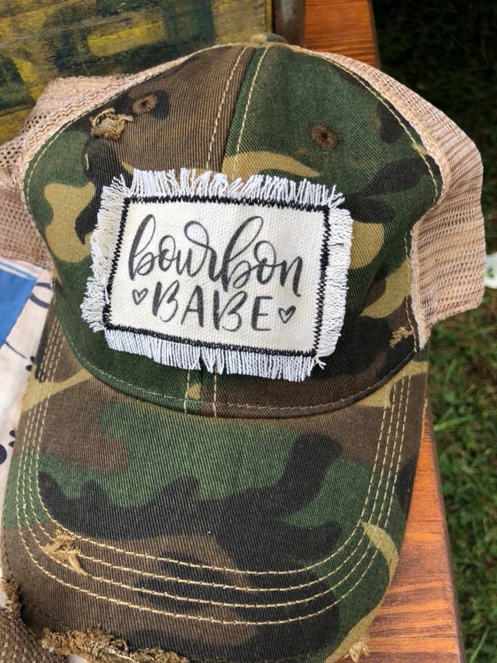 Bourbon Babe Distressed Patch Hat