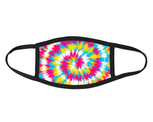 Turquoise, yellow and pink tie dye Face Mask
