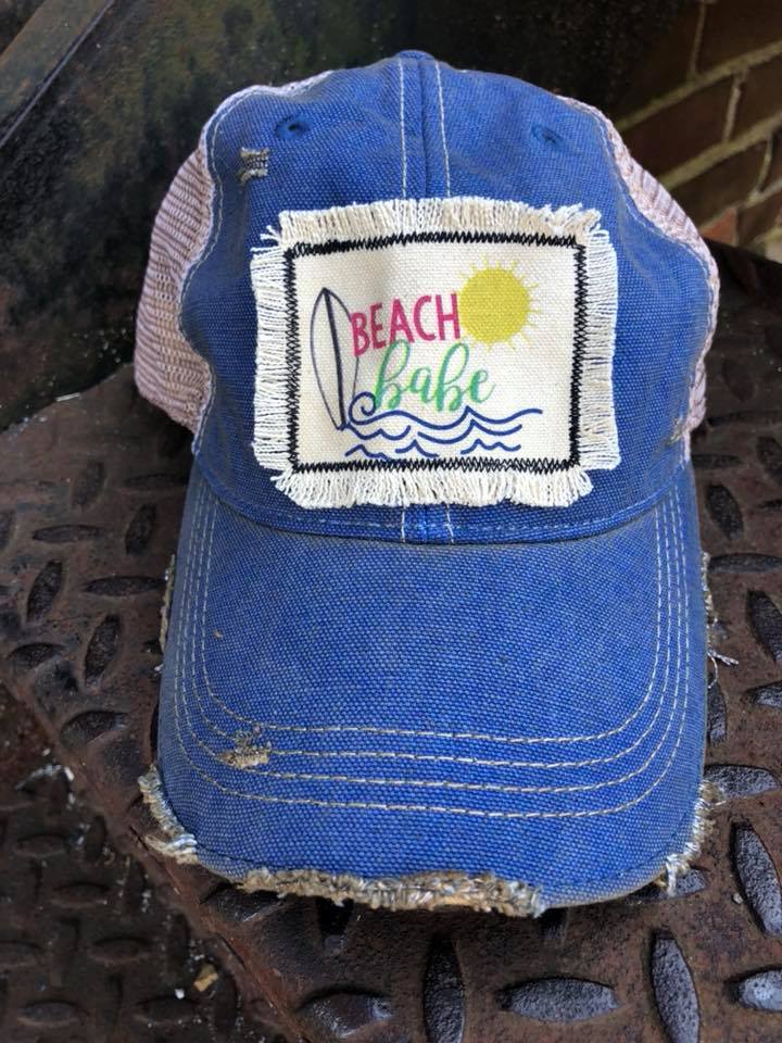 Beach Babe Distressed Patch Hat