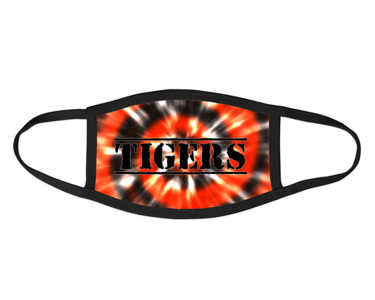 Tigers orange and black tie dye Face Mask