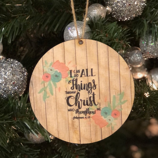 Wooden Ornament — Christ Strengthens