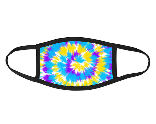 Purple, blue, and  yellow tie dye Face Mask
