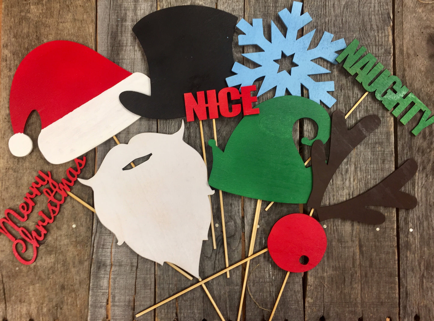 Christmas holiday wooden photo props