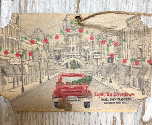 Light up Bardstown 2021 wooden ornament