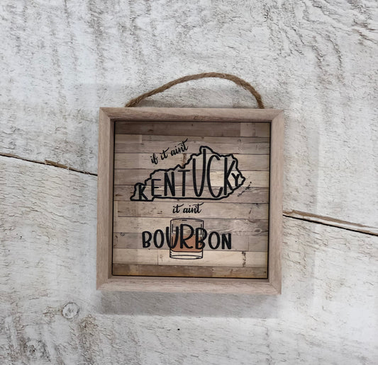 5" x 5" Kentucky Bourbon wooden sign