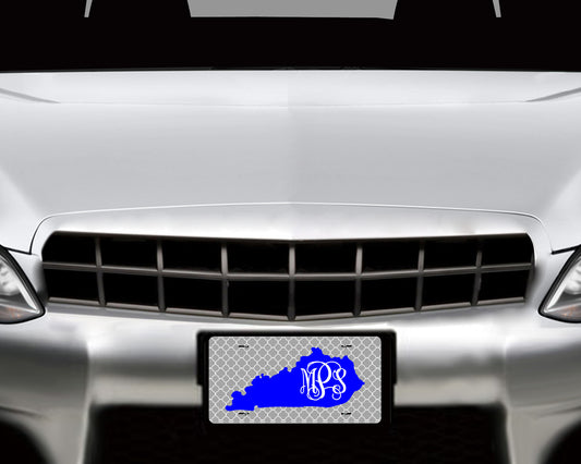 Personalized License Plate Kentucky with Monogram