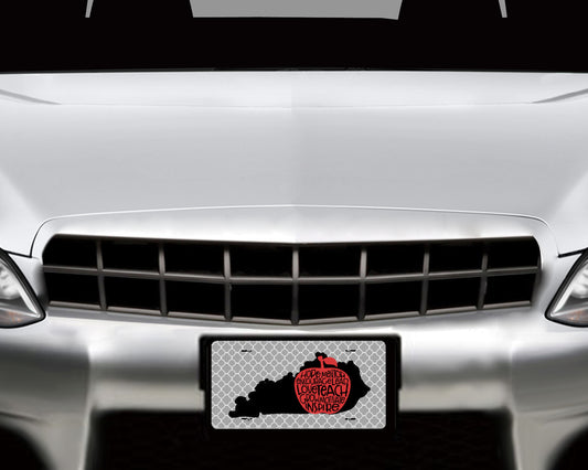 Personalized License Plate Kentucky State with Teacher Apple
