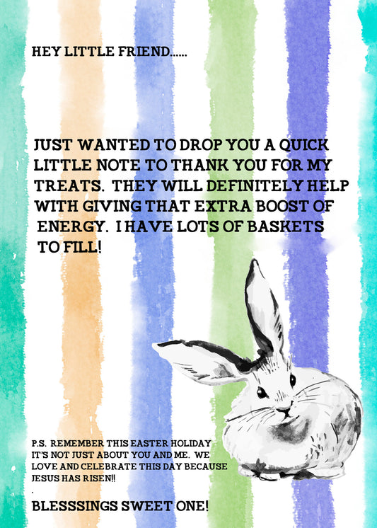 Easter Bunny Note Printable