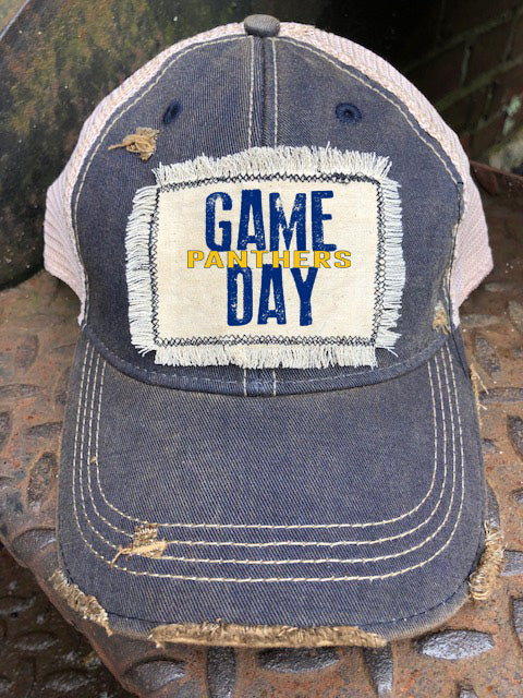 Game Day Panthers Distressed Hat