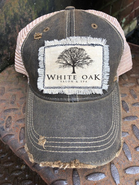 White Oak Salon & Spa Distressed Hat