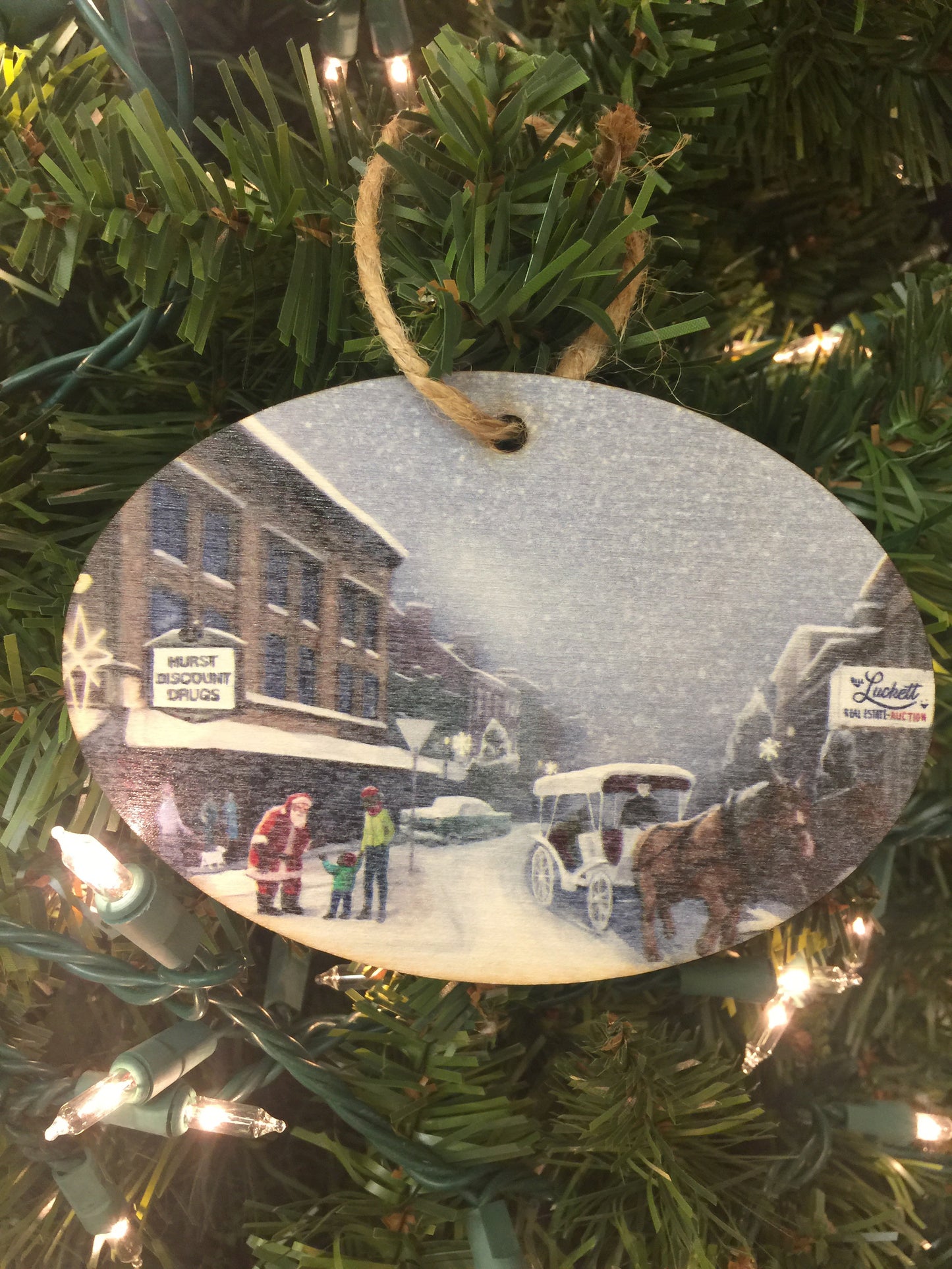 Wooden Downtown Bardstown ornament