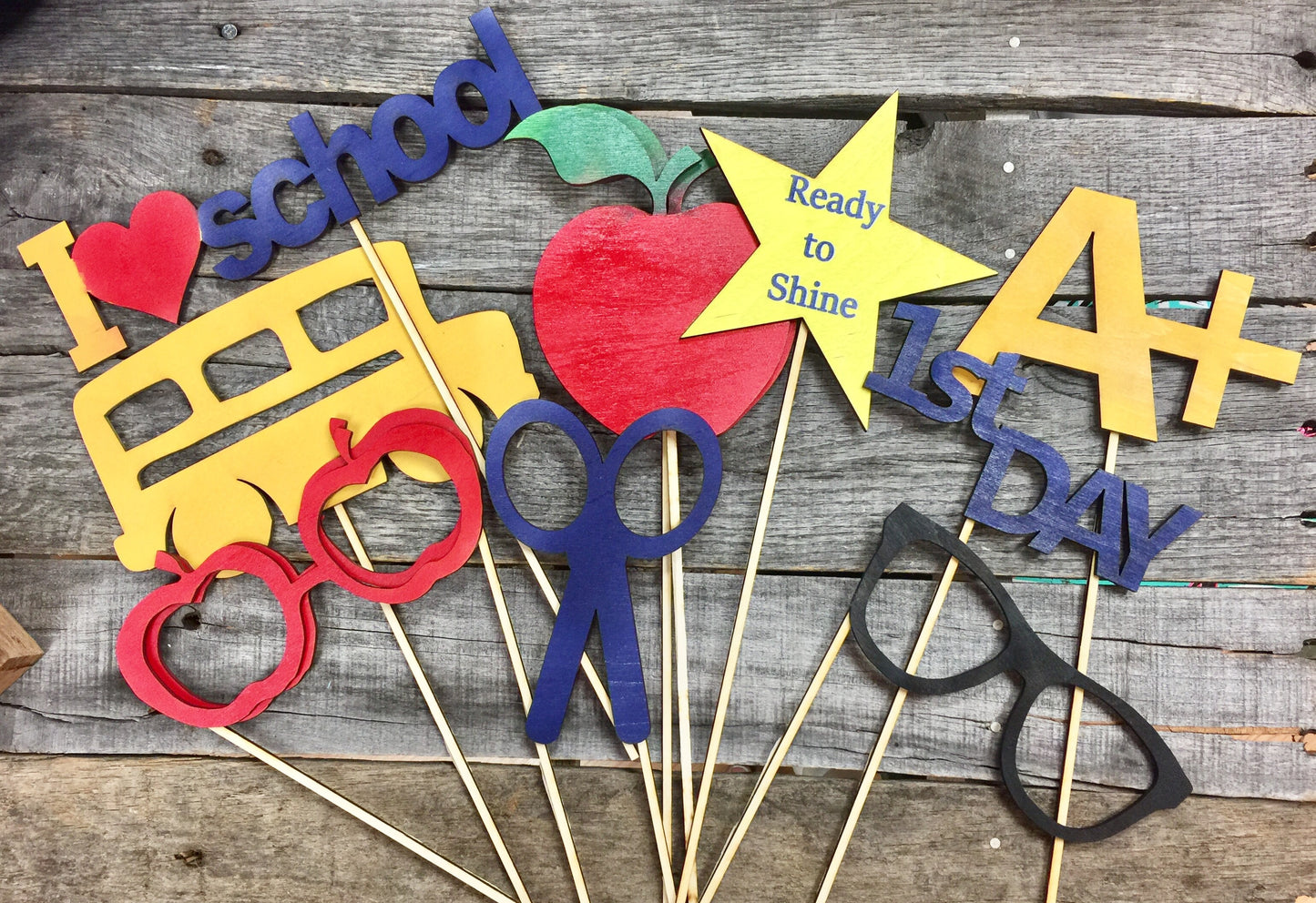 Back to school wooden photo props