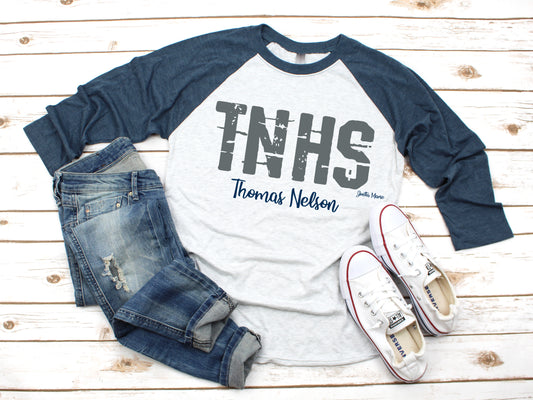 TNHS Generals 3/4 raglan