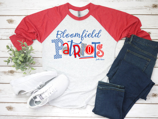 Bloomfield Patriots 3/4 raglan