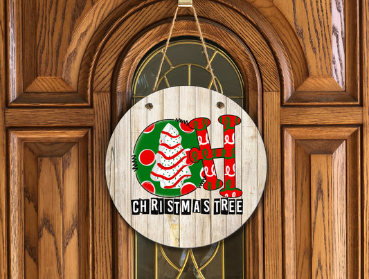 Oh Christmas Tree Wooden Door Hanger