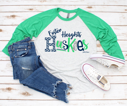 Foster Heights Huskies 3/4 raglan