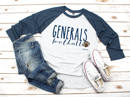 Generals football 3/4 raglan