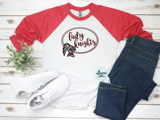 Lady Knights Circle Design Raglan