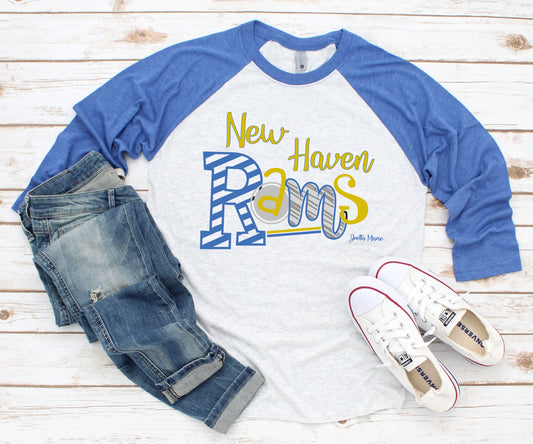 New Haven Rams 3/4 raglan