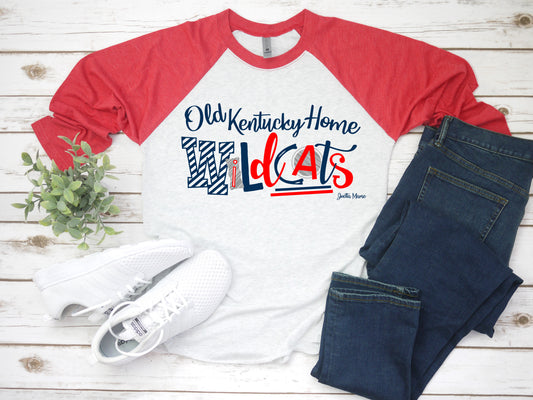 OKH Wildcats (red sleeve) 3/4 raglan
