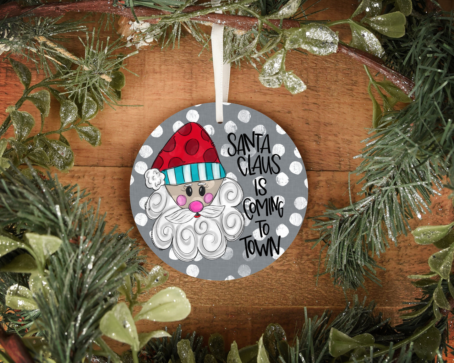 Round wooden ornaments 4”
