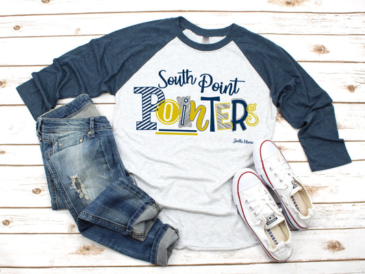 South Point Pointers 3/4 raglan