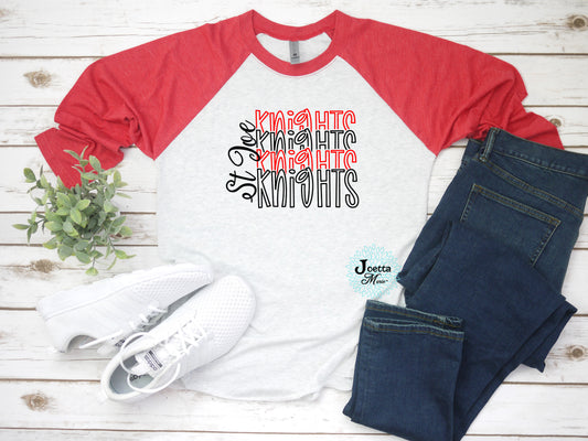 St Joe Knights Stacked Design Raglan