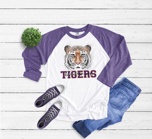 Bardstown Tigers (tiger head)  3/4 raglan