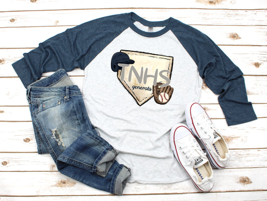 TNHS Generals Baseball Raglan