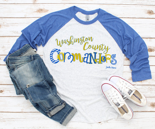 Washington County 3/4 raglan